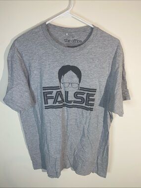 The Office Grey Graphic Tee w/ “False” Graphic on front Size L